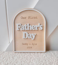 Load image into Gallery viewer, Our First Father's Day Milestone Wooden Arch
