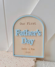 Load image into Gallery viewer, Our First Father's Day Milestone Wooden Arch