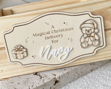 Load image into Gallery viewer, Vintage Teddy Crate Plaque (PLAQUE ONLY)