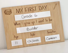 Load image into Gallery viewer, My First/Last day Bamboo Board