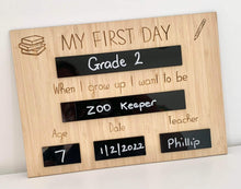 Load image into Gallery viewer, My First/Last day Bamboo Board