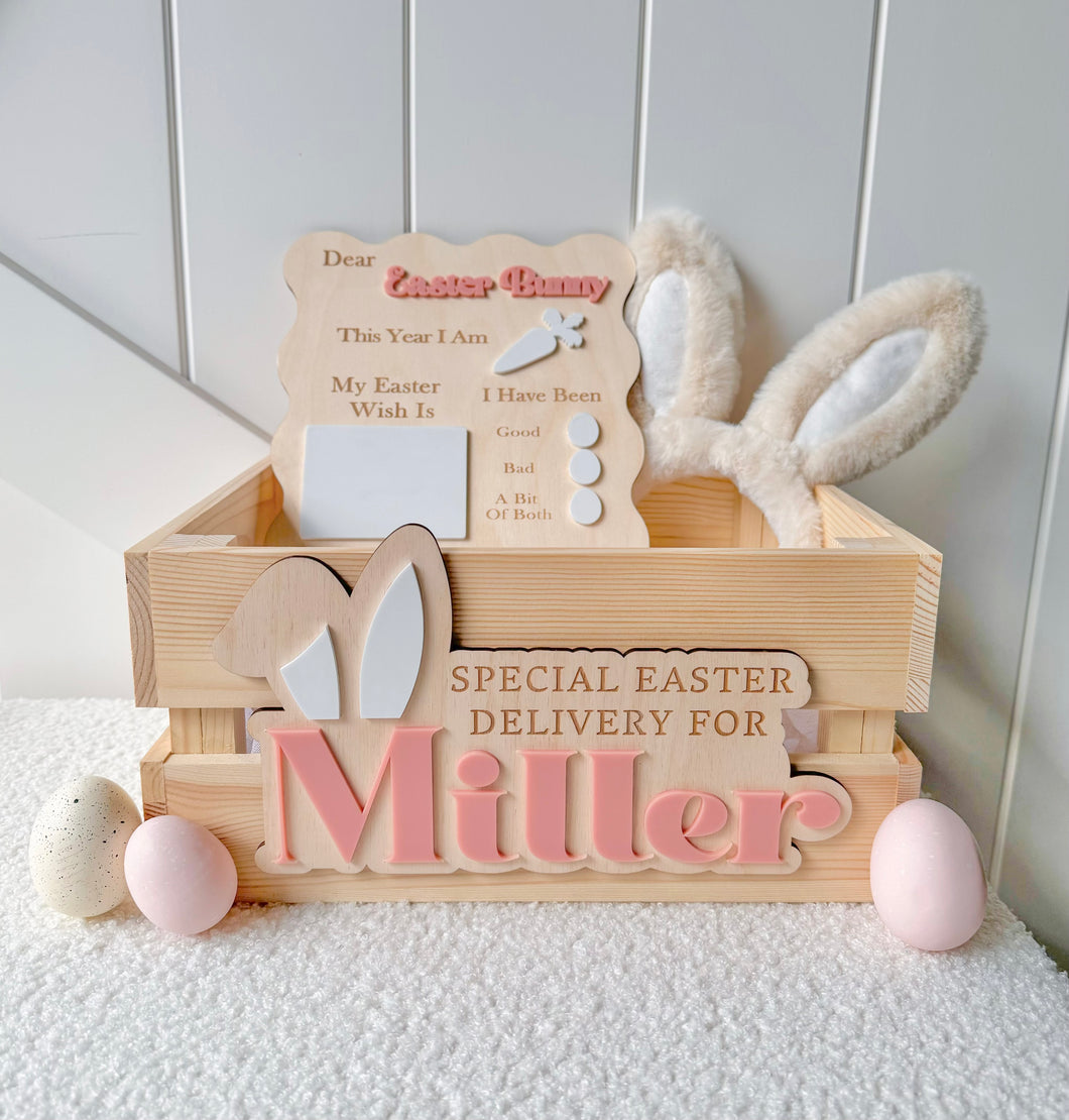 Easter Crate Interchangable Name Plaque Only