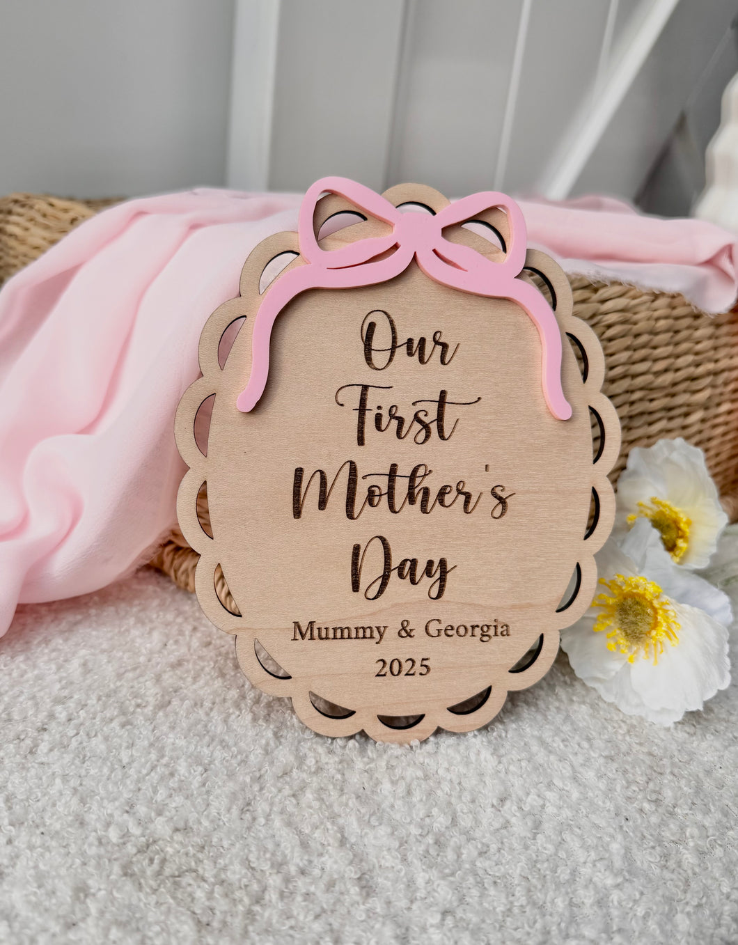First Mother's Day Scalloped Lace Plaque