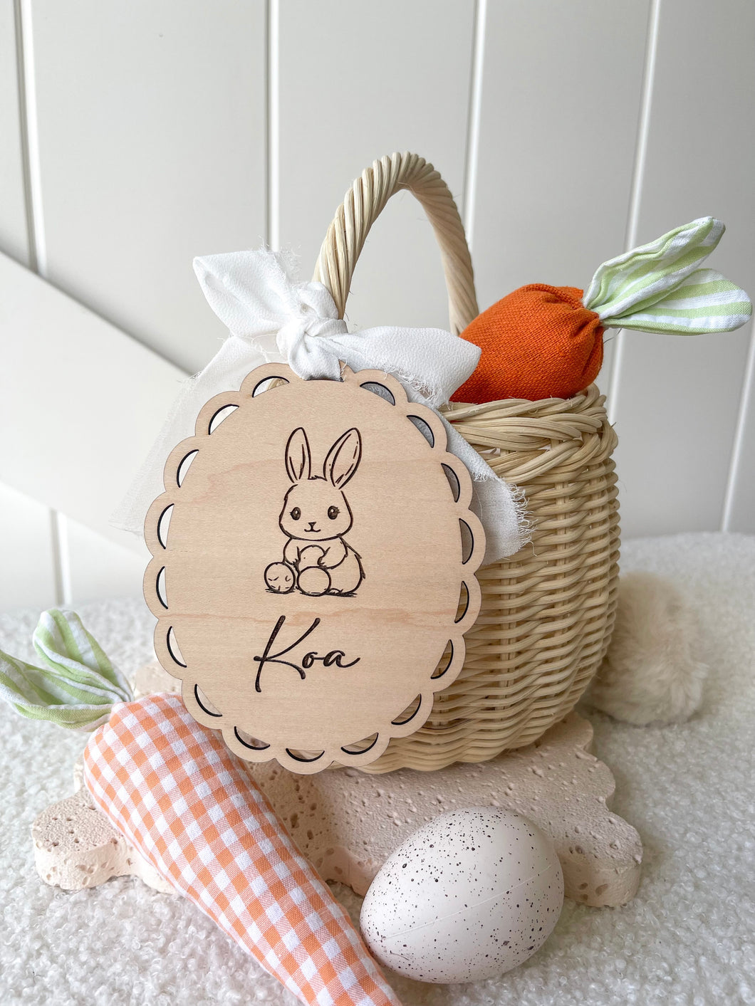 Vintage Bunny Egg Tag