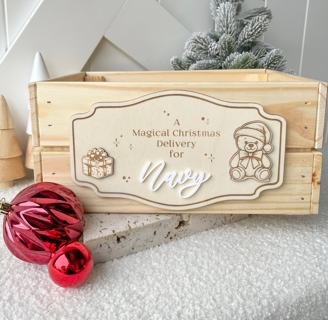 Vintage Bear Interchangeable Christmas Crate 