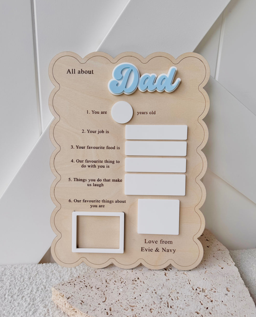 All About Dad Interchangeable Interview Board