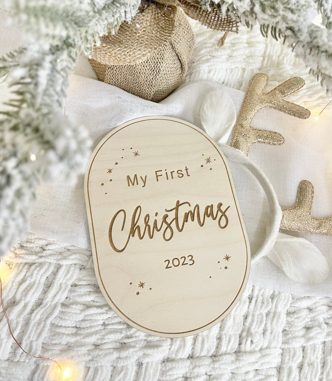 My First Christmas Milestone Oval Plaque