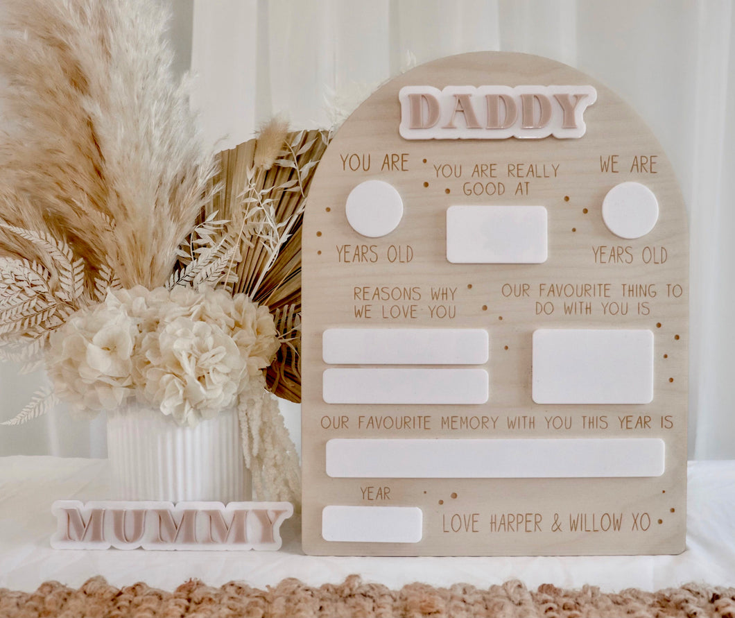 All About Dad Memory Boards