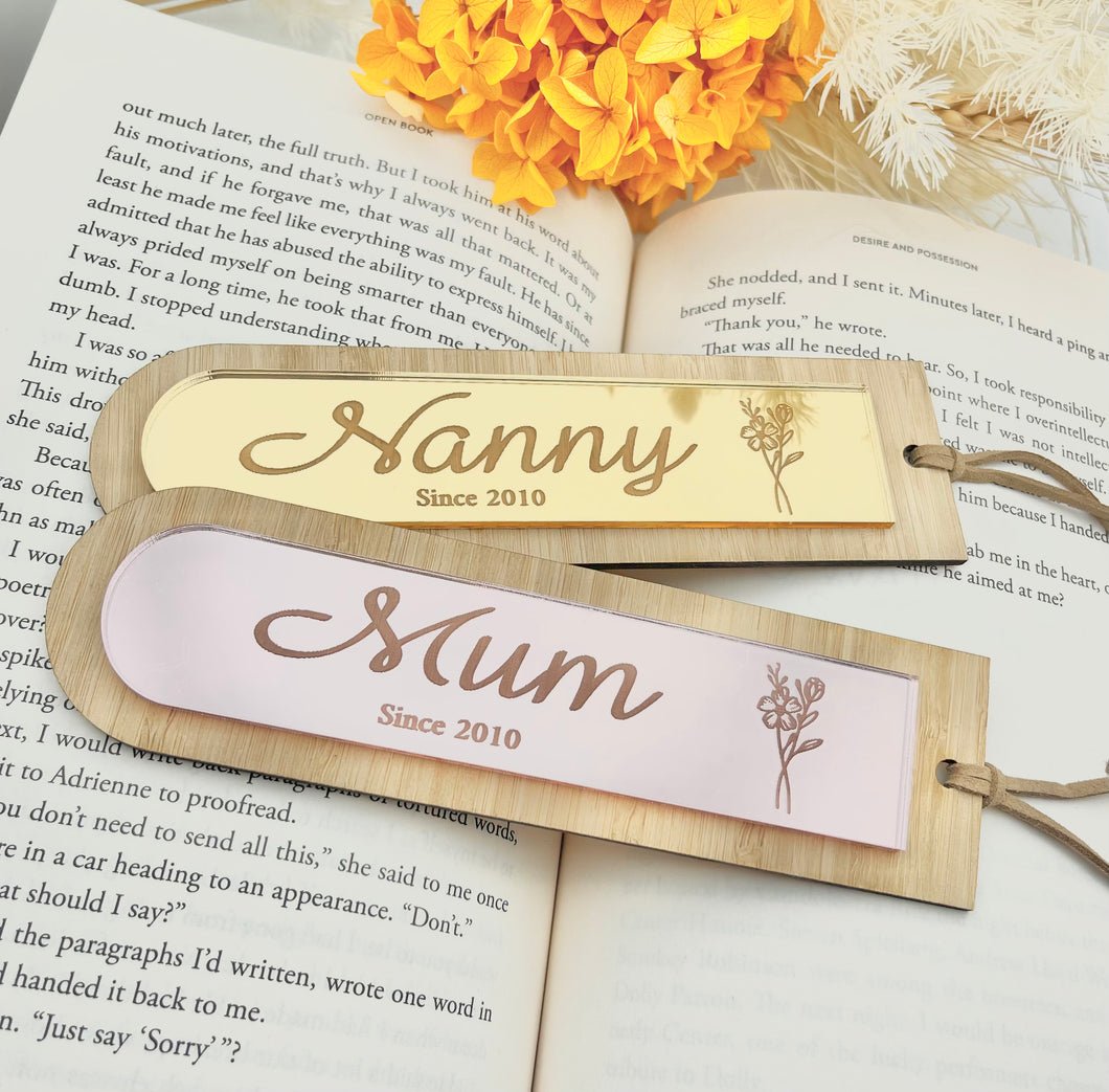 Mirrored Floral Bookmark