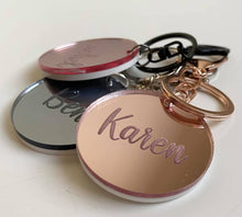 Load image into Gallery viewer, Personalised Acrylic Mirrored Key Rings
