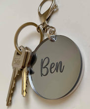 Load image into Gallery viewer, Personalised Acrylic Mirrored Key Rings

