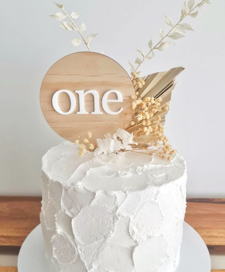Wooden Number Cake Topper